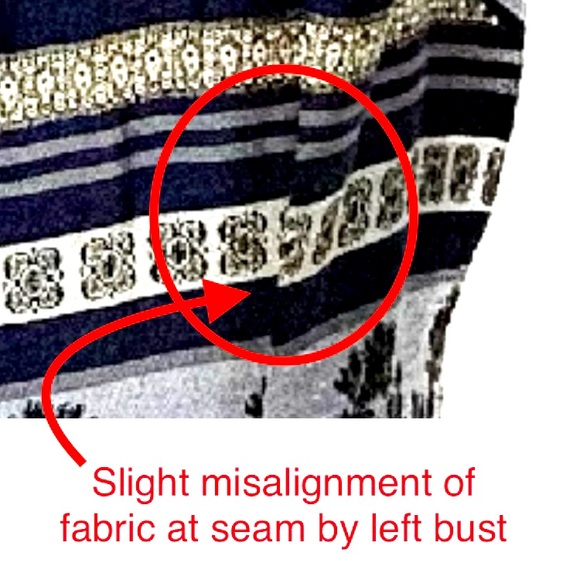 Vintage 90s John Roberts Classic Sheath Dress Silk-Like Blue Black Vine - Size 8 - Picture 6 of 7